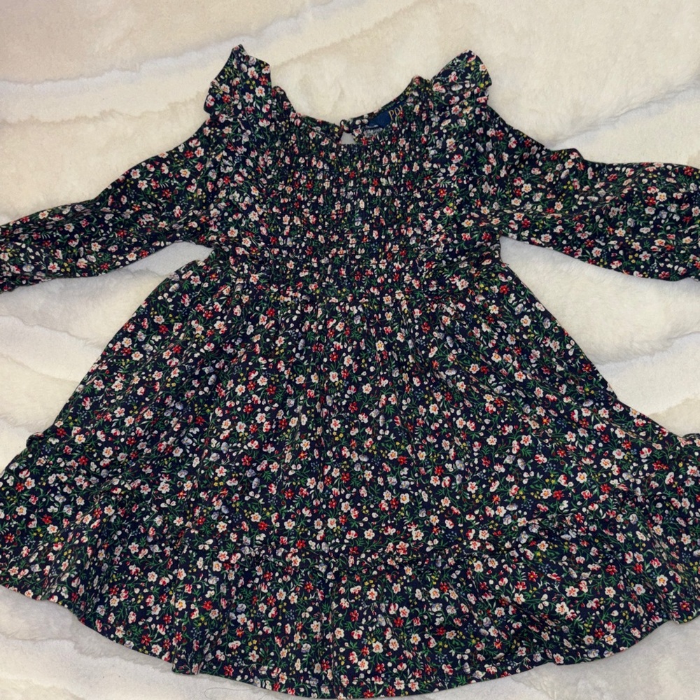 Polo by Ralph Lauren Floral Kids Dress - Black and Pink